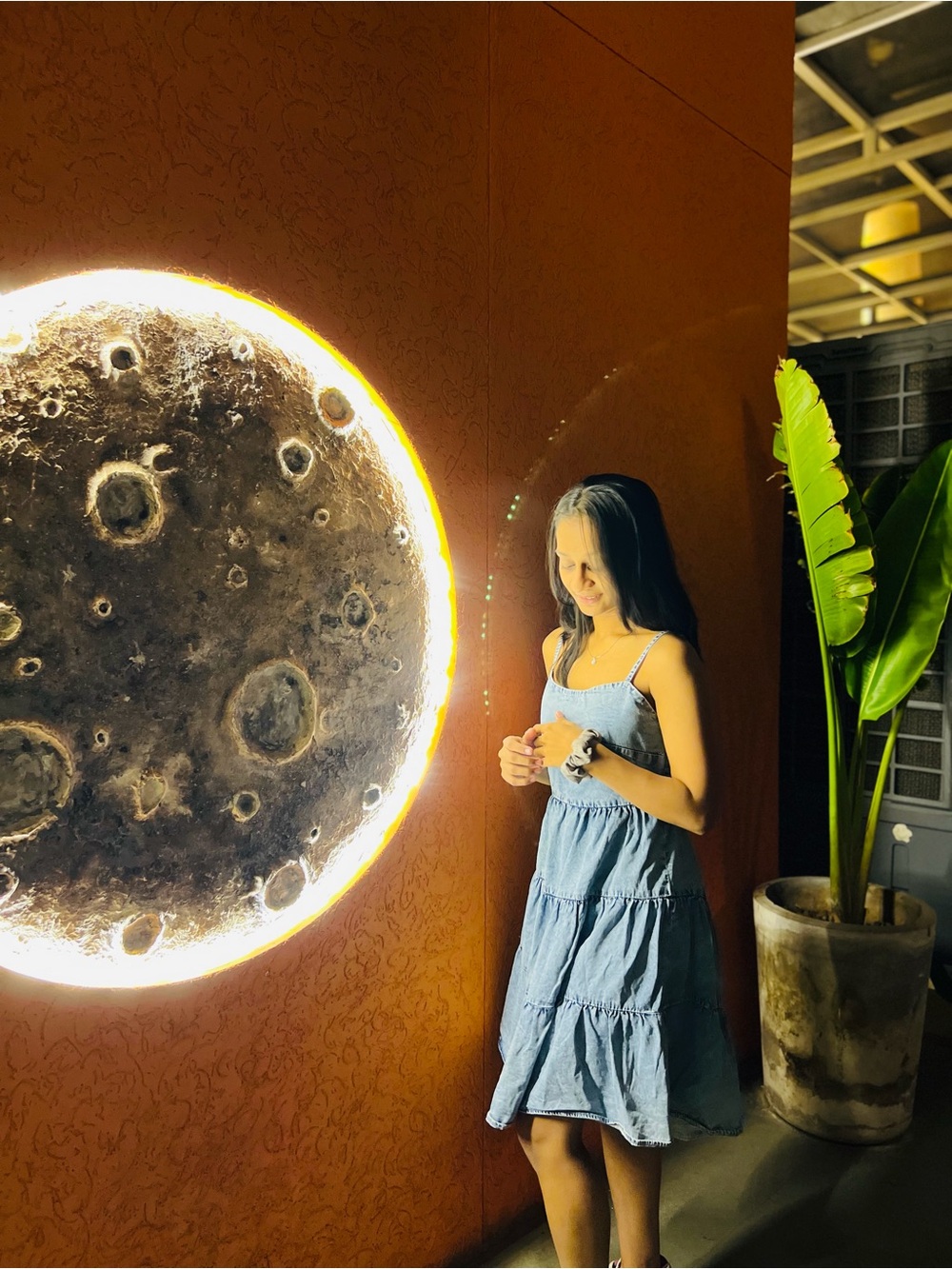 Illuminated Moon Wall Art - Warm White Accent